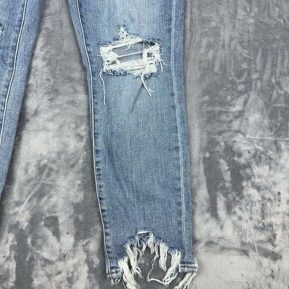 L'AGENCE Jeans Womens Size 30 Blue High Line Skinny High Rise Distressed Grunge - Picture 7 of 12